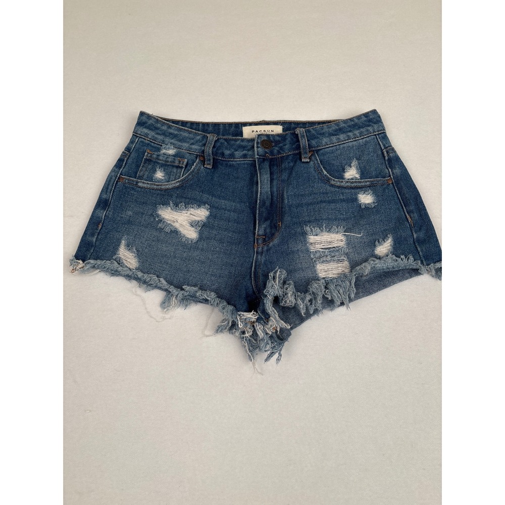 PacSun High Rise Festival‎ Shorts Distressed Denim Medium Wash Womens 26